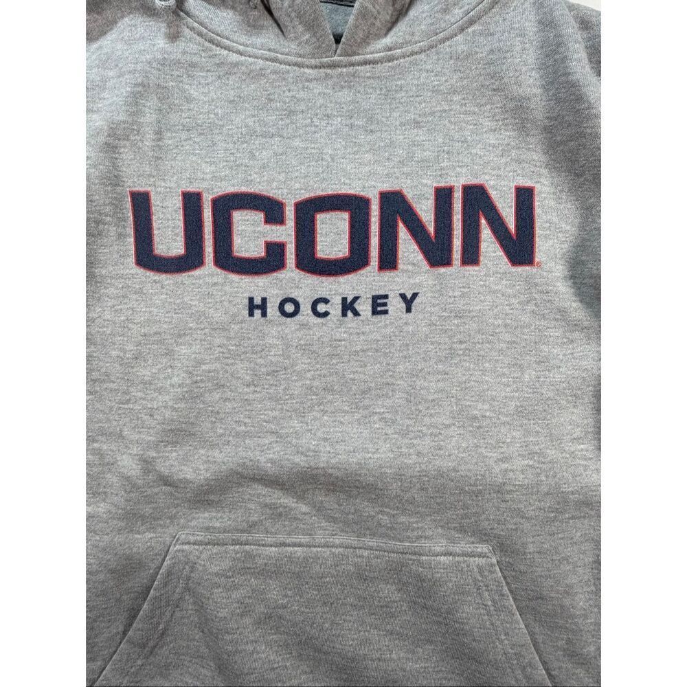 UConn Hockey Hoodie Size Medium Gray Fanatics NWT NCAA Pullover Sweatshirt - Picture 2 of 8